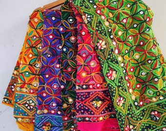 Assorted colors of Traditional Ethnic Embroidered Cotton Dupatta for women Summer Scarves