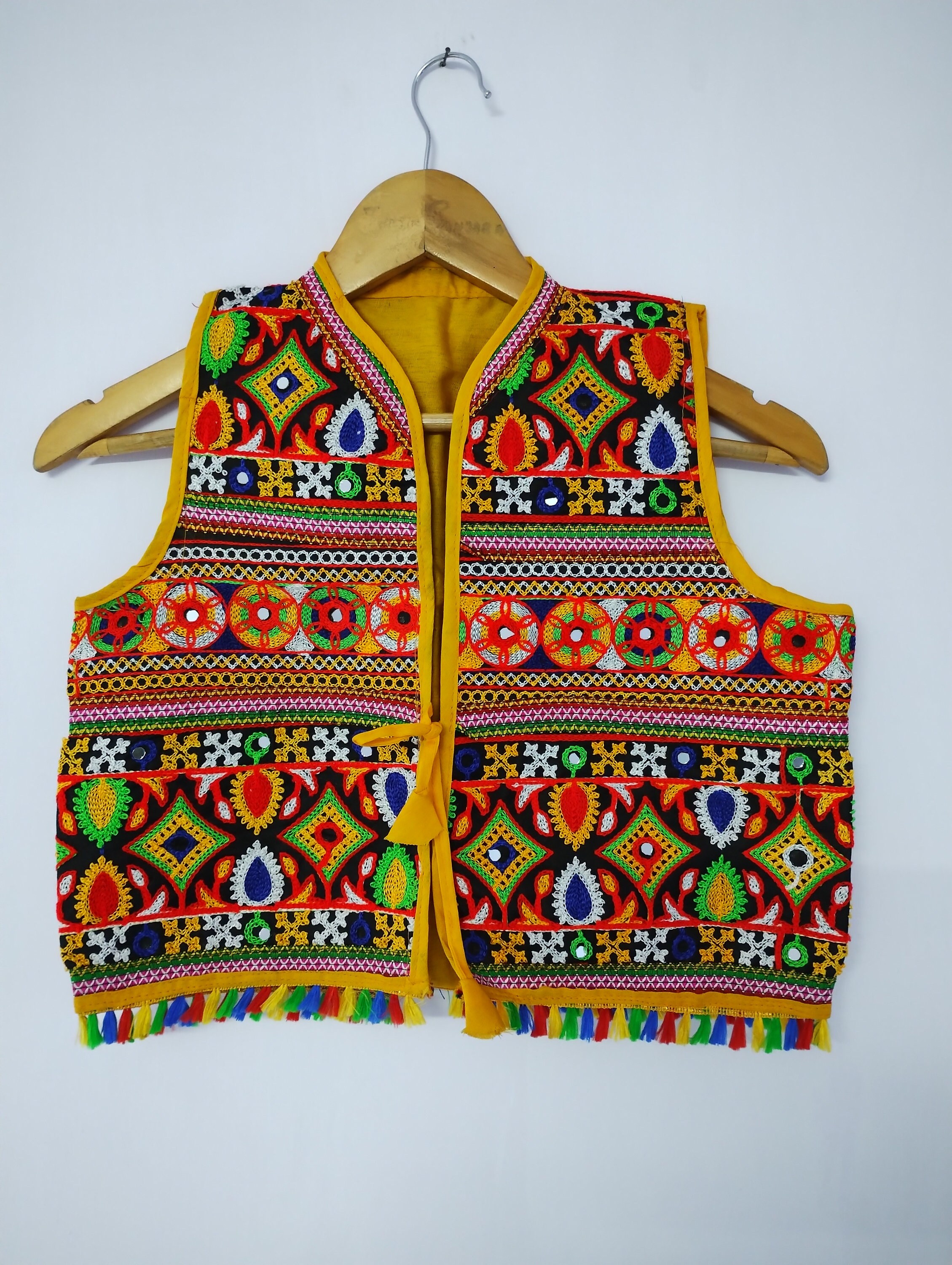 Koti Gujarati Mirror Work Jacket Women Waistcoat Banjara Jacket