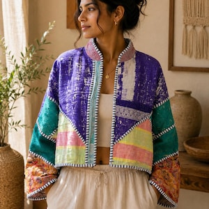 Vintage Kantha Quilted Reversible Jacket
