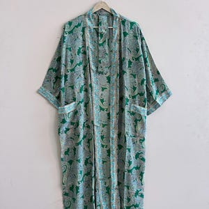 Zijden kimonobadjas: vintage bohostofdoek, strandkleed