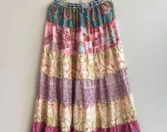 Patchwork Silk Skirt For Women