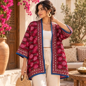 Traditionell handgjord Phulkari broderad jacka för kvinnor