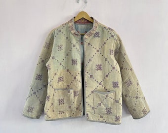 Vintage Old Kantha Jacket , Handmade Reversible Jacket , Boho Jacket ,  Hand Quilted kantha jacket