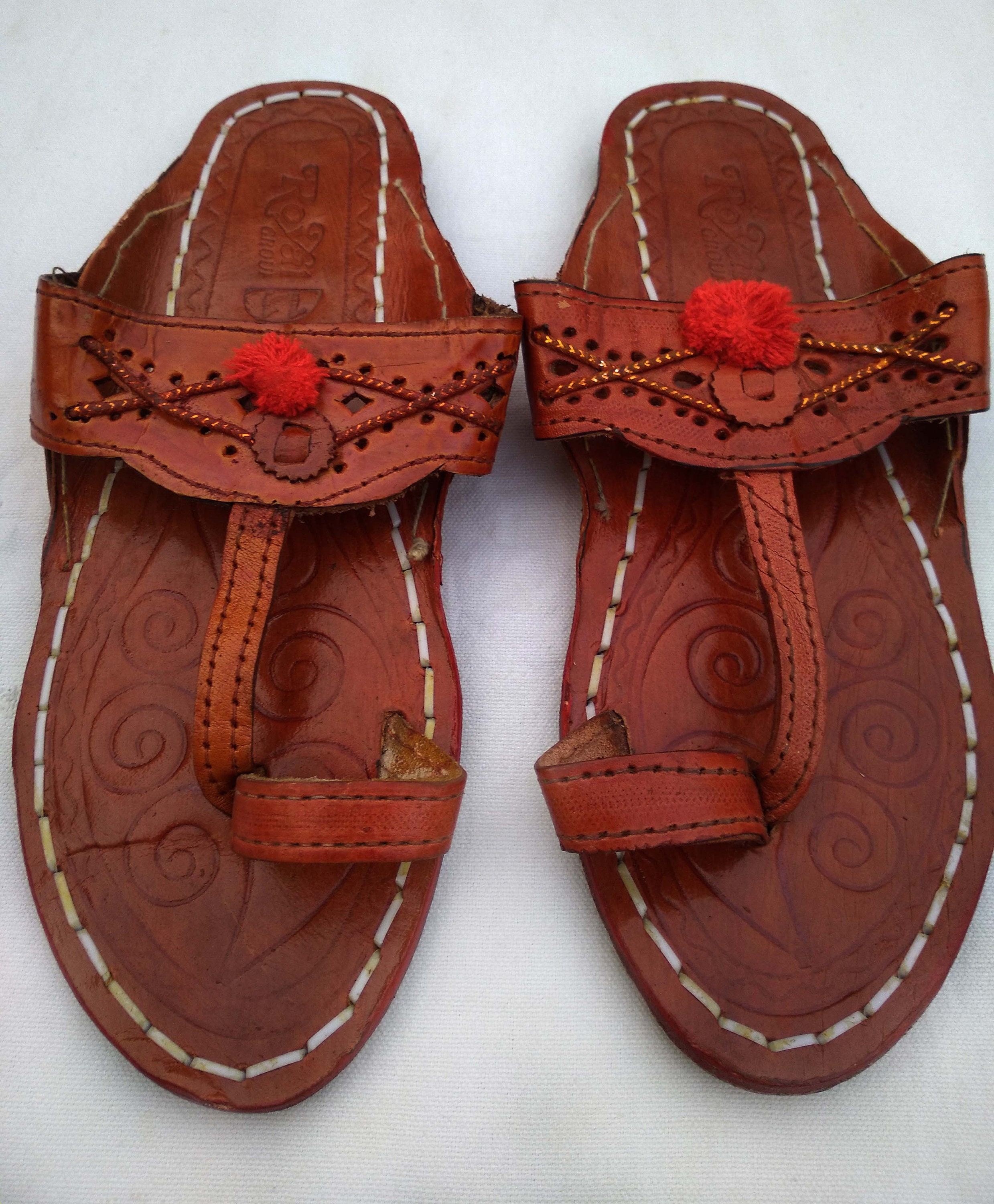 Leather Slippers Kolhapuri Slipper Women Etsy