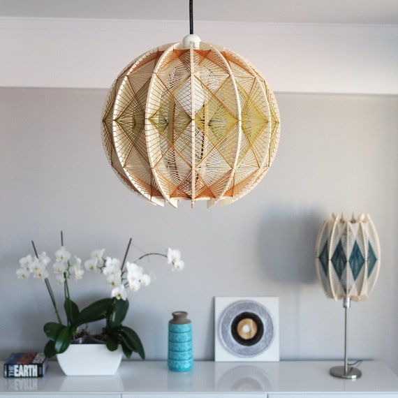 Abat jour Moon, scandinavian lamp, modern pendant light, wood pendant lamp, Wooden ceiling light, Industrial Lamp, Mid Century Modern