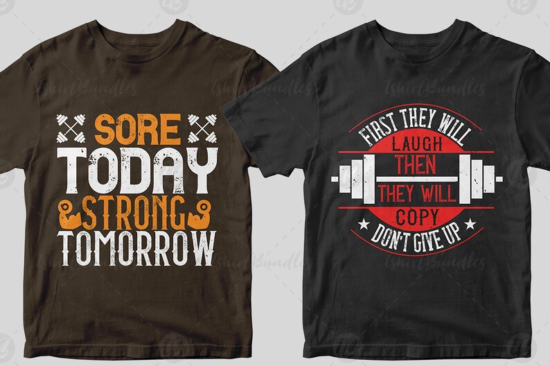 50 Editable Fitness T shirt Design Bundle Fitness Shirt Etsy