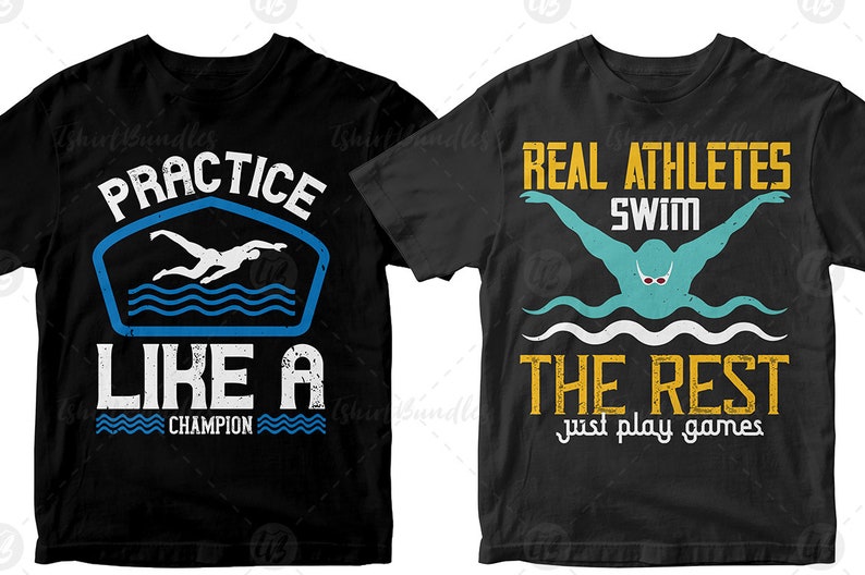 50 Swimming T shirt Design Bundle Swimming Shirt Swimming Etsy