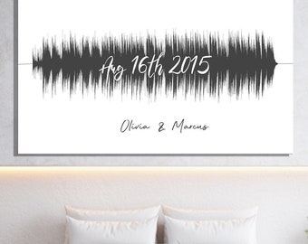 Personalized Sound Wave Art Print, Custom Song Voice Canvas