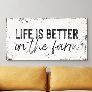 Life Is Better On The Farm Sign | Life On The Farm | Farmhouse Signs | Rustic Country Decor | Farmhouse Style Wall Art | Housewarming Gift