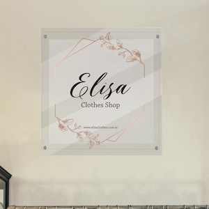 Clear Business Logo Sign, Custom Acrylic Sign - Personalized Business Name & Logo Sign, Office Door Wall Decor, Acrylic Office Decor Gift