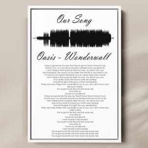Custom Song Lyrics on Canvas Wall Art, Wedding Song Lyrics Print, His and Hers Wedding Anniversary Gift Personalized Music First Dance Song