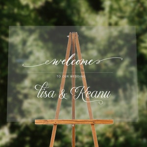 Acrylic Wedding Welcome Sign, Clear Wedding Welcome Sign, Custom Wedding Name Sign, Vintage Elegant Wedding, Rustic Modern Wedding
