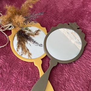 Hand Mirror, Bridal Shower Acrylic Hand Mirror Acrylic, Custom Mirror, Silver Mirrored Acrylic, Wedding Acrylic Mirror, Coiffeur Makeup