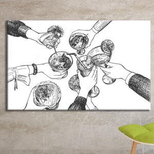 Prost Print Wandkunst | Bar Barwagen Dekor & Retro Küchenschild | Druckbare Hausbar Dekor für stilvolle Interieurs