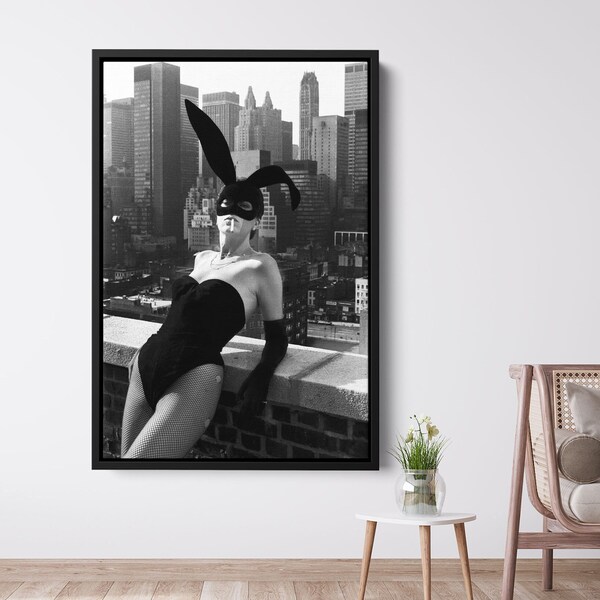 Helmut Newton Music Poster Canvas Wall Decor, Black and White Vintage Wall Art, Elsa Peretti Photography Premium Quality Picture Canvas Art