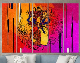 Afrikanische Frauen Leinwanddruck, ethnische Wohnkultur, bunte Wandkunst