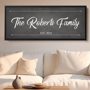 Custom Family Name Sign Home Decor, Personalized Art Canvas, Living Room Wall Decor, Sign for Living Room, Personalized Gift, Gift for Him