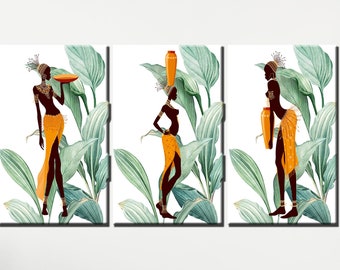 Afrikanische Frau Leinwand Kunst | Moderne ethnische Wanddekoration