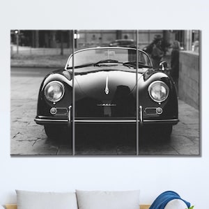 Vintage Car Poster 3 Piece Set | Black and White Sport Car Wall Art | Automotive Decor | Gift for Car Lovers & Boyfriend Gift | Garage Decor