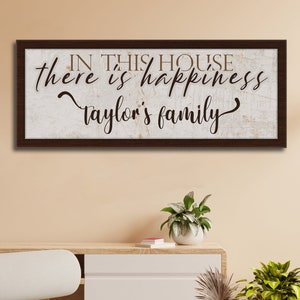 Custom Family Sign Home Decor, Inspirational Home Decor Signs, Personalized Canvas, Living Room Wall Art, Farmhouse Family Wall Sign