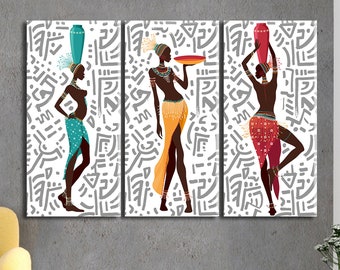 African Woman Canvas Print Set | Ethnically Inspired Wall Art