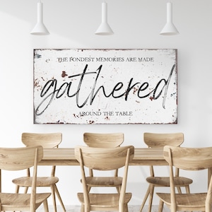 Gathered Canvas Print | Rustic Farmhouse Kitchen Wall Art