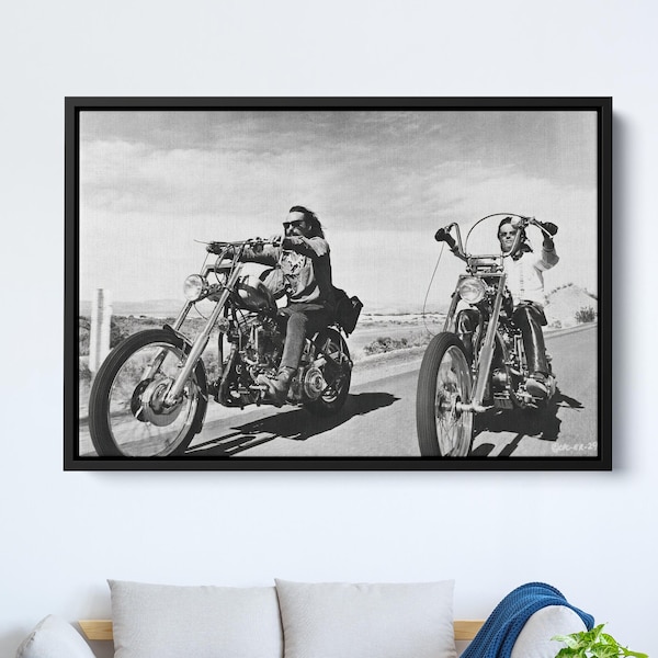 Peter Fonda and Dennis Hopper Canvas, Easy Rider 1969, Movie Canvas, Movie Poster Canvas, Canvas Wall Decor, Dennis Hopper Cine Film, Art