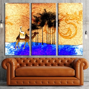 African Ethnic Retro Vintage Wall Art Canvas | Print Colorful  African Painting Print | African wall décor | African Motive | Retro African