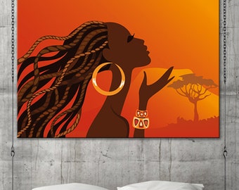 African Woman Canvas Art – Ethnic Tribal Wall Decor