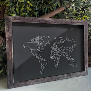 Custom World Map Ticket Memory Box, Personalized Shadow Box as a Travel Lover Gift, Travel Adventure Box for Couples,Holiday Tickets Collect