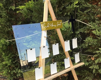 Custom Clear Acrylic Wedding Seating Chart | Sustainable Decor