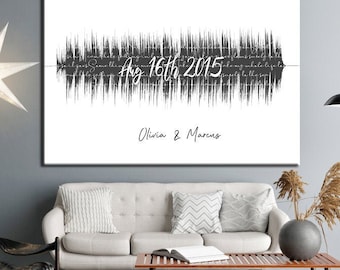 Wedding Song Sound Wave Canvas Print, 20th Anniversary Gift