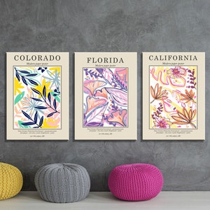 Matisse Print Set of 3 Prints | Flower wall print decor SET OF 3 | Living Room Bedroom Bathroom Decoration | Matisse  Poster Art | Wall Art
