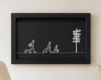 Travel Keepsake Clear Acrylic Box, Personalized Adventure Ticket Display & Holiday Memories Case