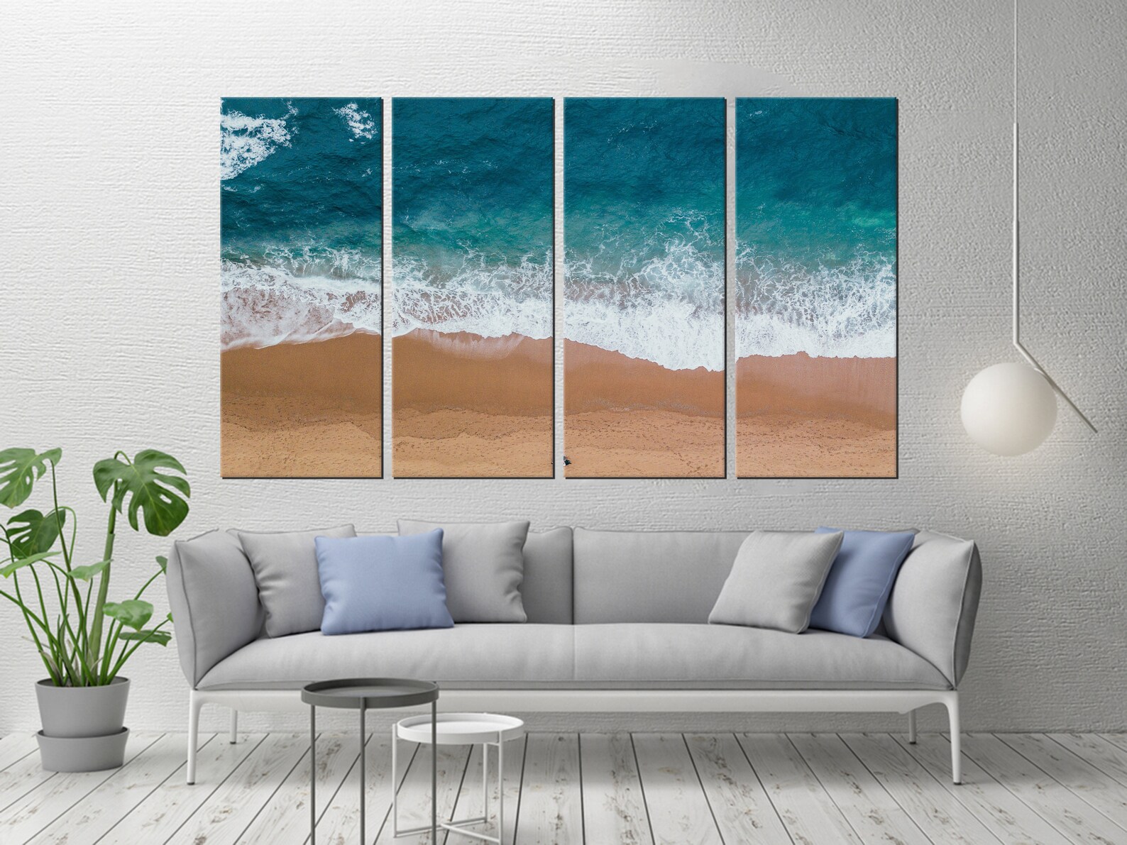 Aerial Beach Wall Art Prints Set of 4 Panel Abstract Art Etsy
