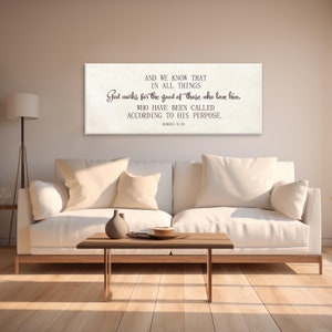 Romans 8:28 Scripture Sign | All Things Work for Good Wall Art | Bible Verse Decor for Home & Christian Gifts