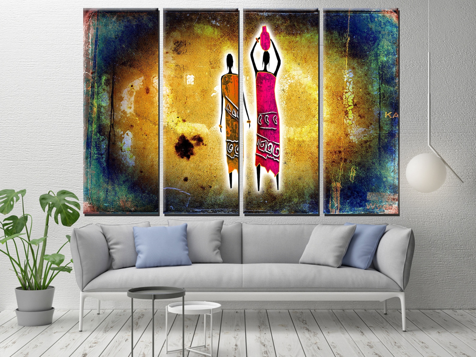 Grunge Retro African American Home Art African Ethnic Vintage Etsy