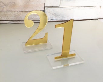 Gold Mirror Acrylic Wedding Table Numbers Sign Clear Acrylic Wedding Stand Silver Mirror Acrylic Table Numbers Wedding Decor Table Number
