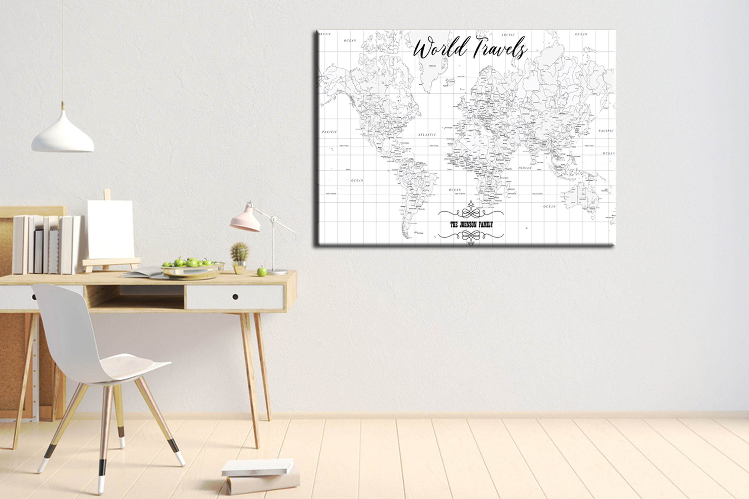 Personalized World Map Canvas – Push Pin Travel Map, Custom Wall Art - Etsy