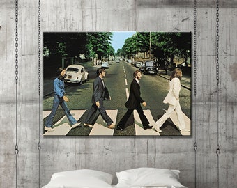 The Beatles Canvas Wall Art, The Beatles  English Rock and Roll Framed Canvas, John Lennon , Paul McCartney , George Harrison , Ringo Starr
