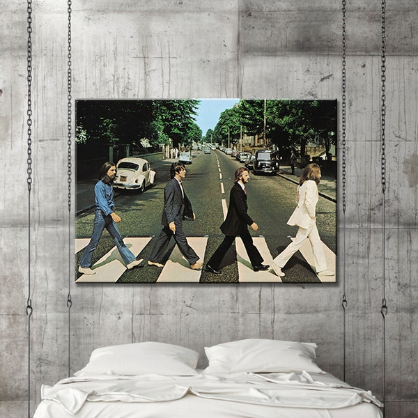 The Beatles Canvas Wall Art, The Beatles  English Rock and Roll Framed Canvas, John Lennon , Paul McCartney , George Harrison , Ringo Starr