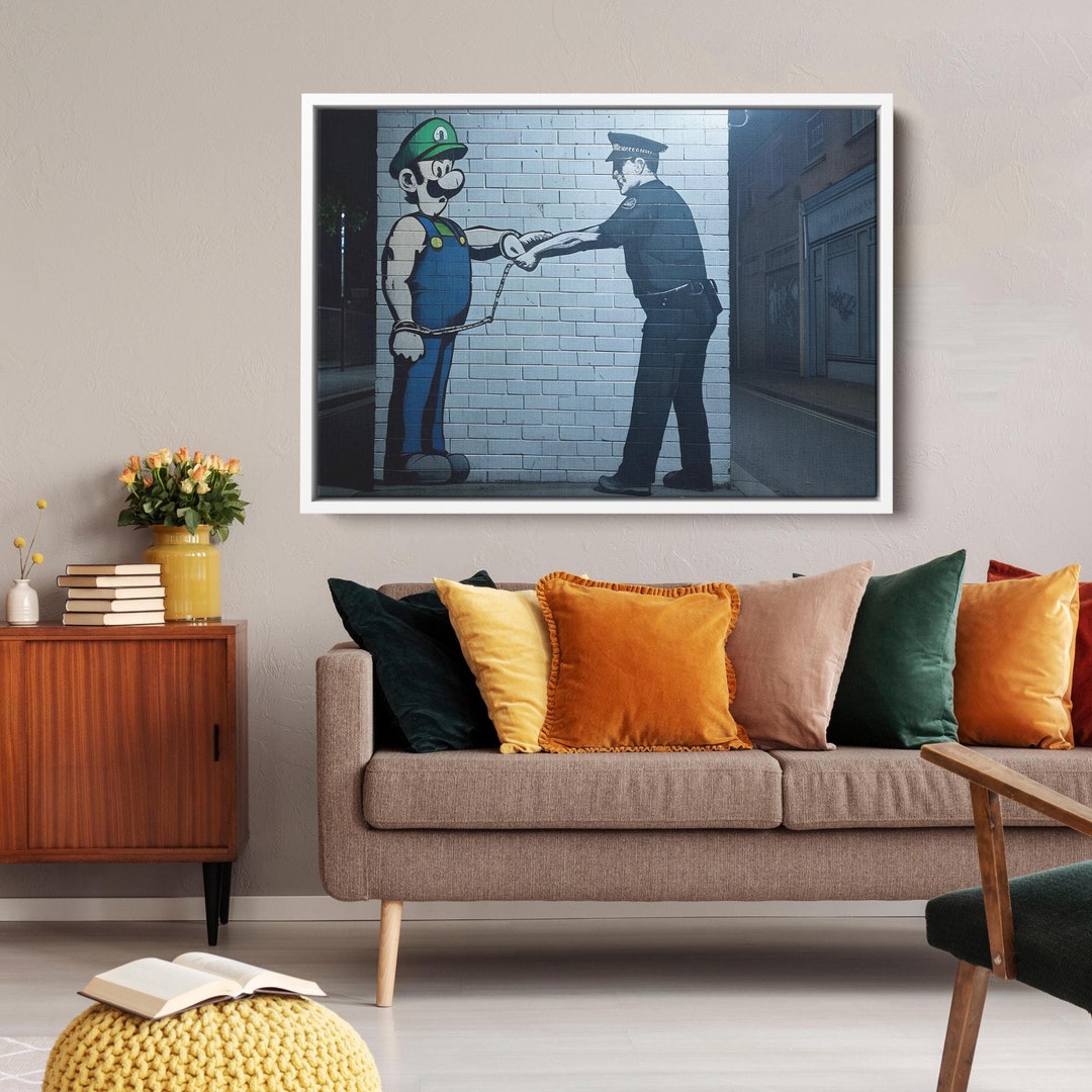 Banksy Style Wall Art Canvas | Street Art Style | Living Room ...