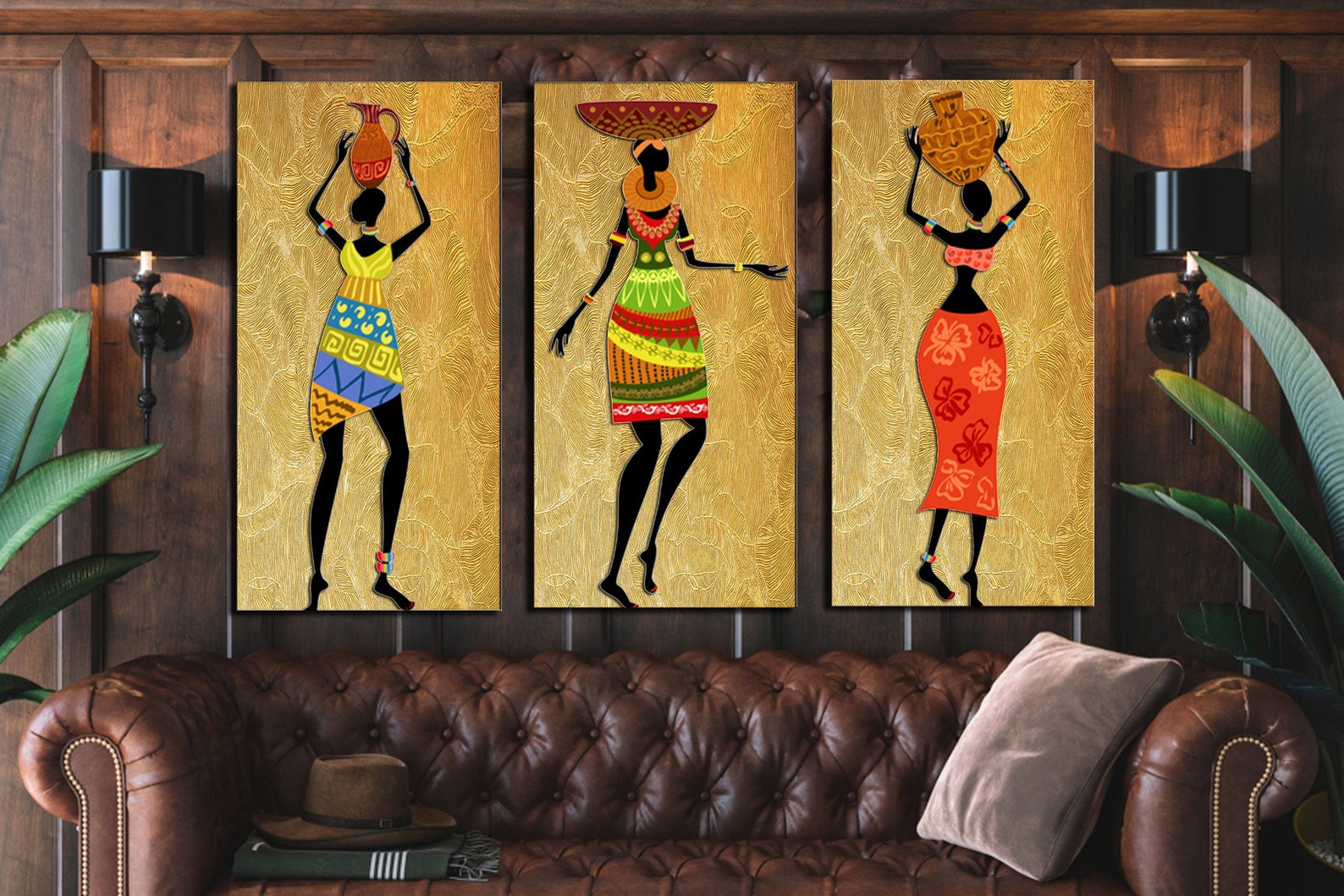 African Girl Art Decor Ethnic Wall Art Black Woman Set of 3 Etsy