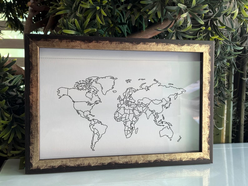 Custom World Map Ticket Memory Box, Personalized Shadow Box as a Travel Lover Gift, Travel Adventure Box for Couples,Holiday Tickets Collect