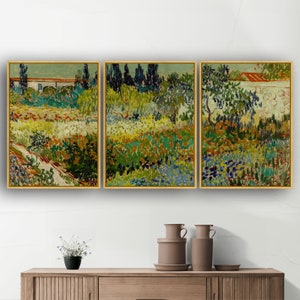Vincent Van Gogh Print, Vincent Van Gogh Print Canvas Art, Garden in Arles,  Vintage Nature Landscape, Set for Living Room,Special Day Gift