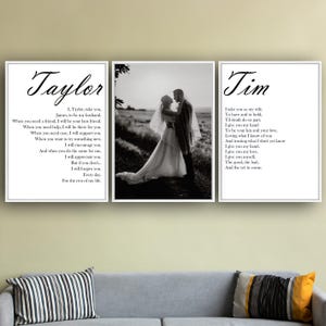 Wedding Vows Sign With Photo | Custom Wedding Vows Sign | His and Hers Wedding Vows Print | Anniversary Sign, Personalized Wedding Vows Sign
