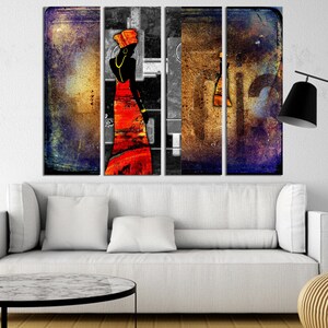 African Ethnic Retro Vintage Wall Art canvas print Colorful african painting Print African wall décor African art  Afro American Artwork