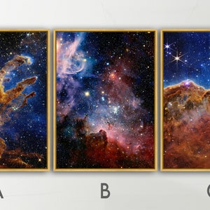 James Webb Carina Nebula Canvas Print Set, Space Celestial Wall Art ...