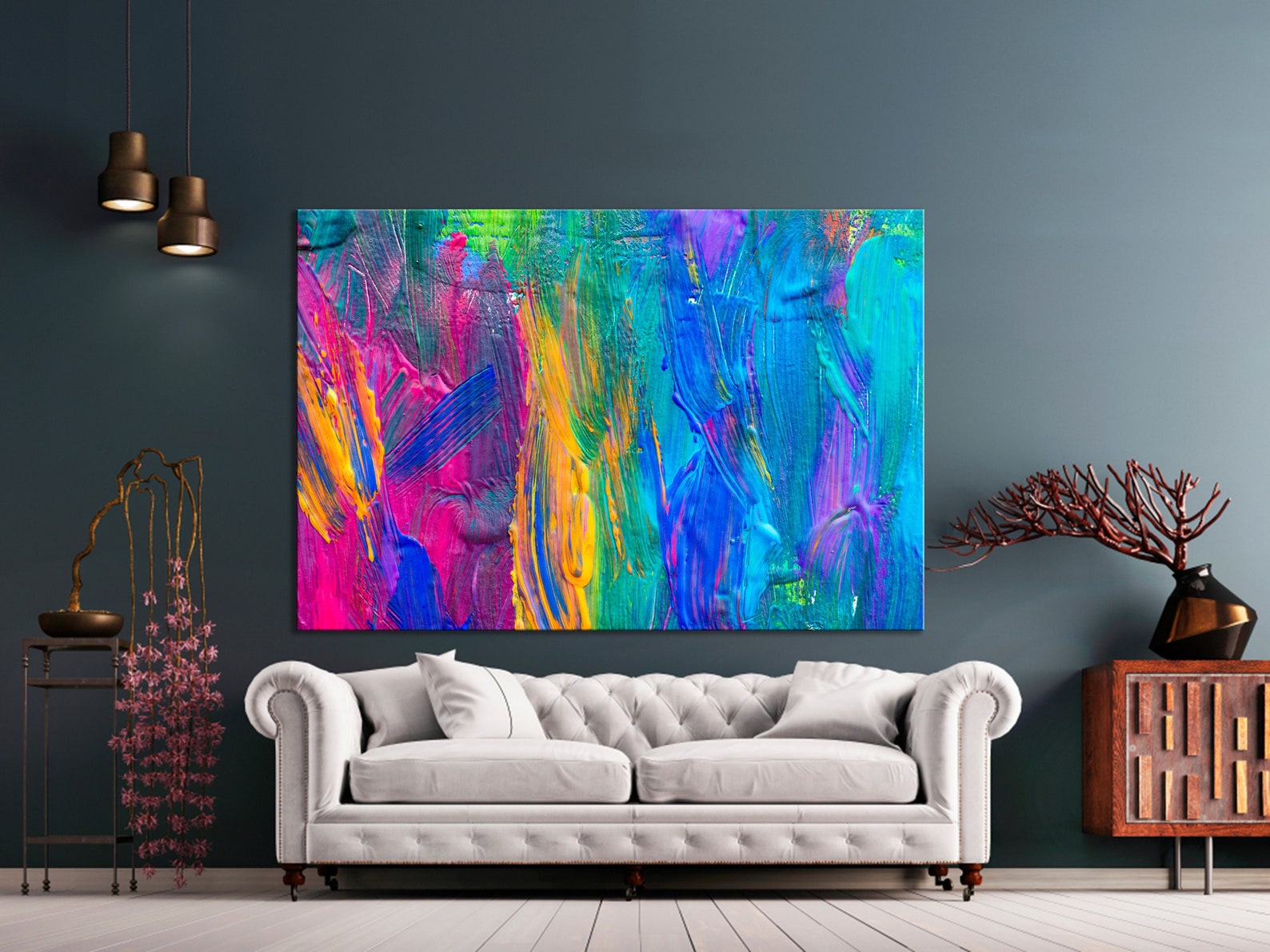 Abstract Colorful Art Abstract Painting on Canvas Print - Etsy