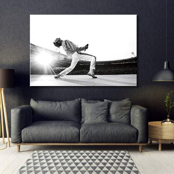 Freddie Mercury - Live 1985 at London's Wembley Stadium Canvas, British singer,record producer,lead vocalist of the band Queen,New Year Gift